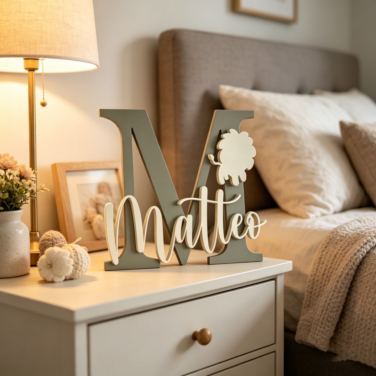 Nursery - Placa de Nome de Leão Personalizada