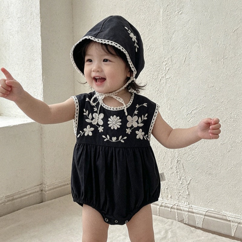 ZOETOPKID Macacão de verão par - Baby Summer Linen Sleeveless Jumpsuit avaliação e preço