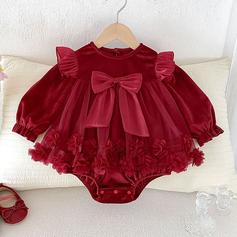 Roupa de Outono para Bebê Meni - Newborn Baby Girl Romper Floral avaliação e preço