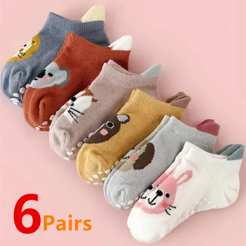 6 pares/lote meias do bebê rec - Unisex Baby Socks Non Slip avaliação e preço