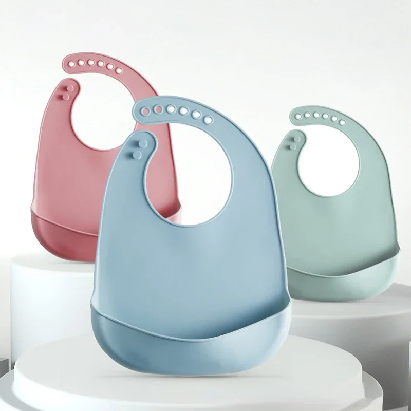 1-4 Peças Babadores Ajustáveis - Waterproof Baby Bibs Silicone avaliação e preço