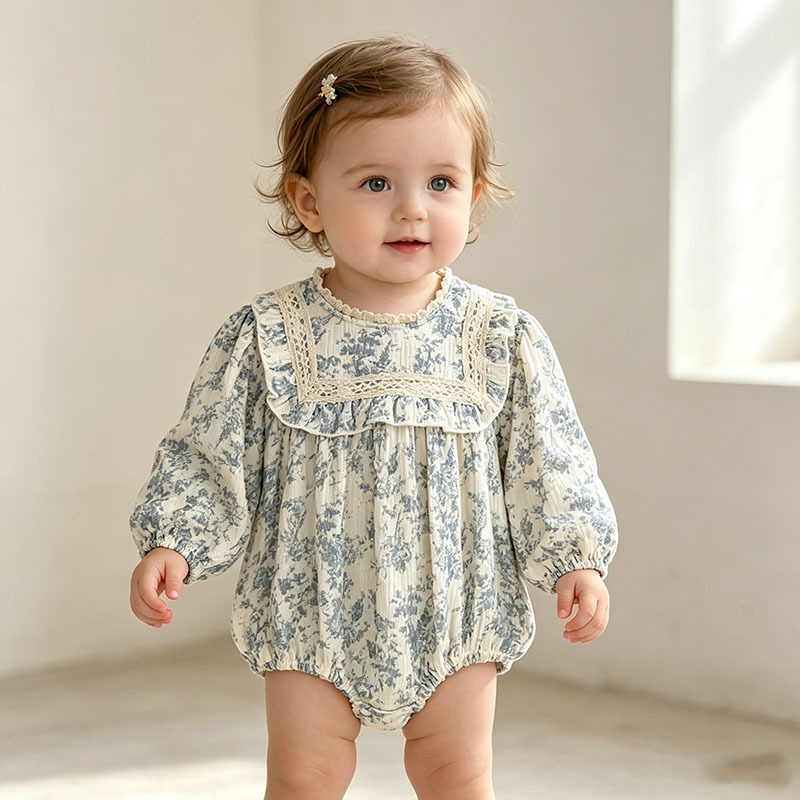Macacão floral para bebé, com  - Newborn Baby Girl Romper Floral avaliação e preço