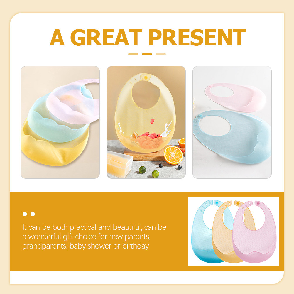 3 babetes de silicone para beb - Waterproof Baby Bibs Silicone avaliação e preço