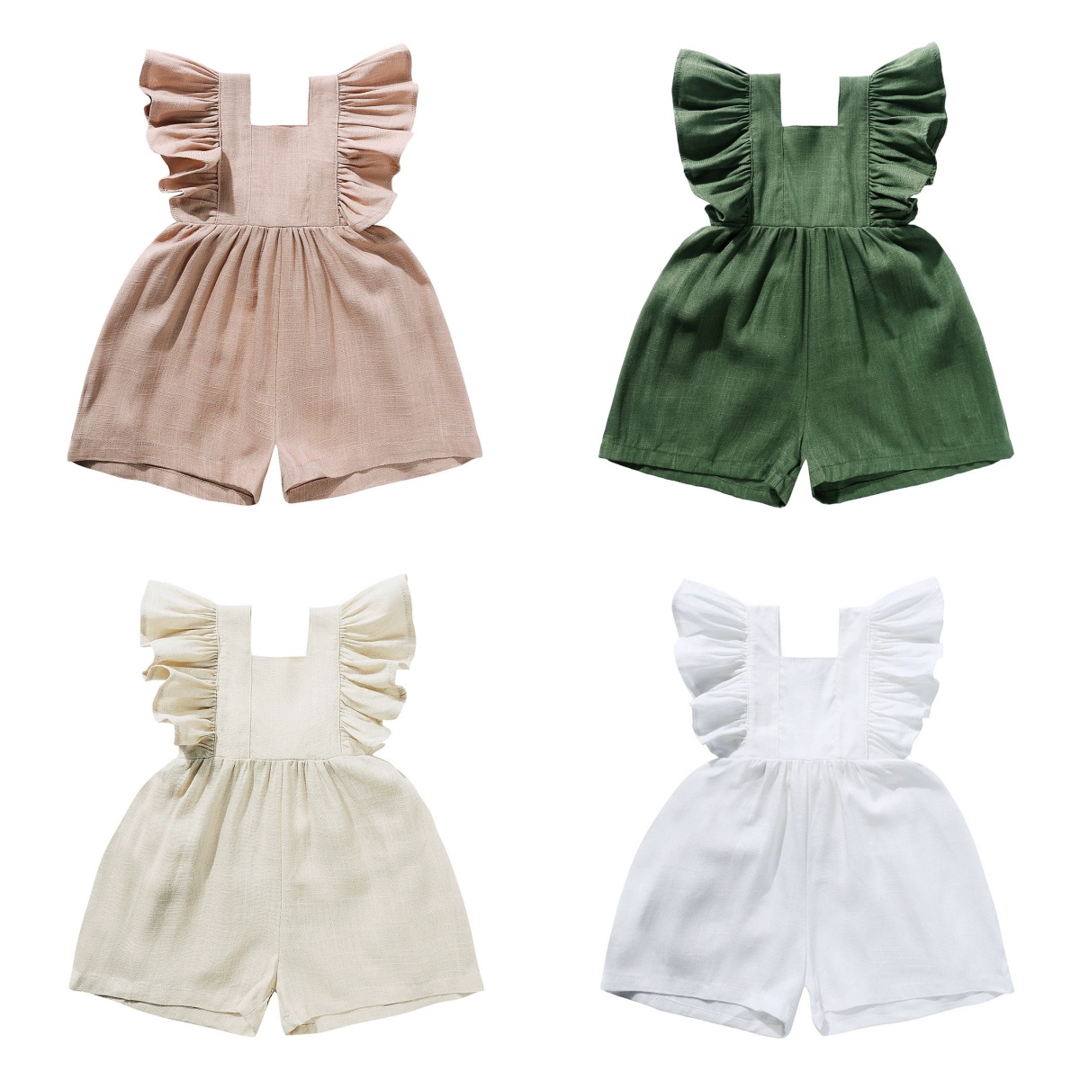 Macacão de Verão 2026 para Beb - Baby Summer Linen Sleeveless Jumpsuit avaliação e preço