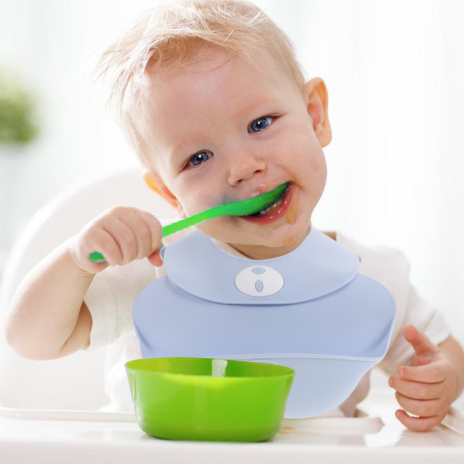 Babete de silicone impermeável - Waterproof Baby Bibs Silicone avaliação e preço